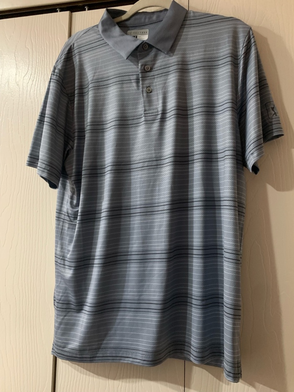 PGA Tour Men’s Grey Stripe Polo Shirt